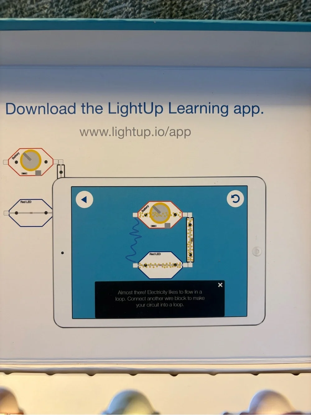LightUp Edison Kit Kids STEM Electronics Toy - Blue & White